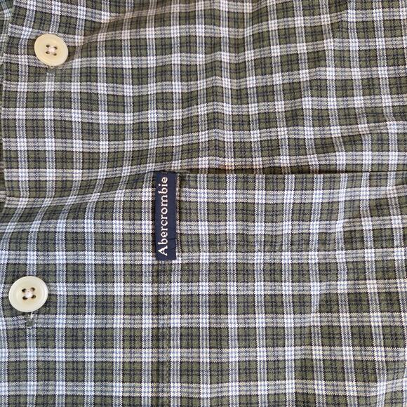 Abercrombie & Fitch Plaid Button Down Shirt L Short Sleeve Cotton - Picture 5 of 9